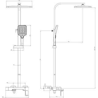 Душевая система DQ Dortmund DA1713733 320x210 мм, со смесителем, розовое золото матовый